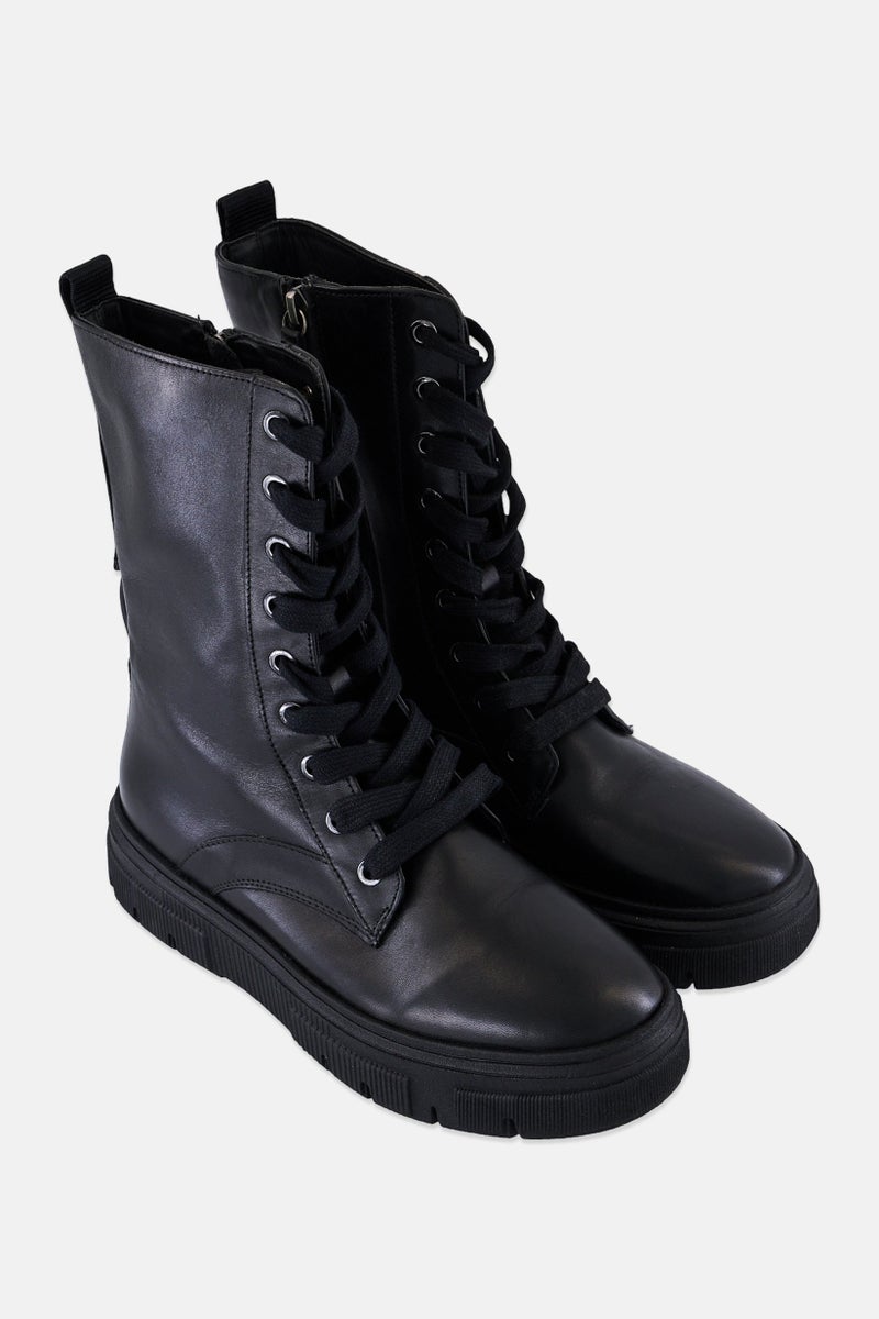 GEOX Women Isotte Lace Up Ankle Boots, Black - Image 2